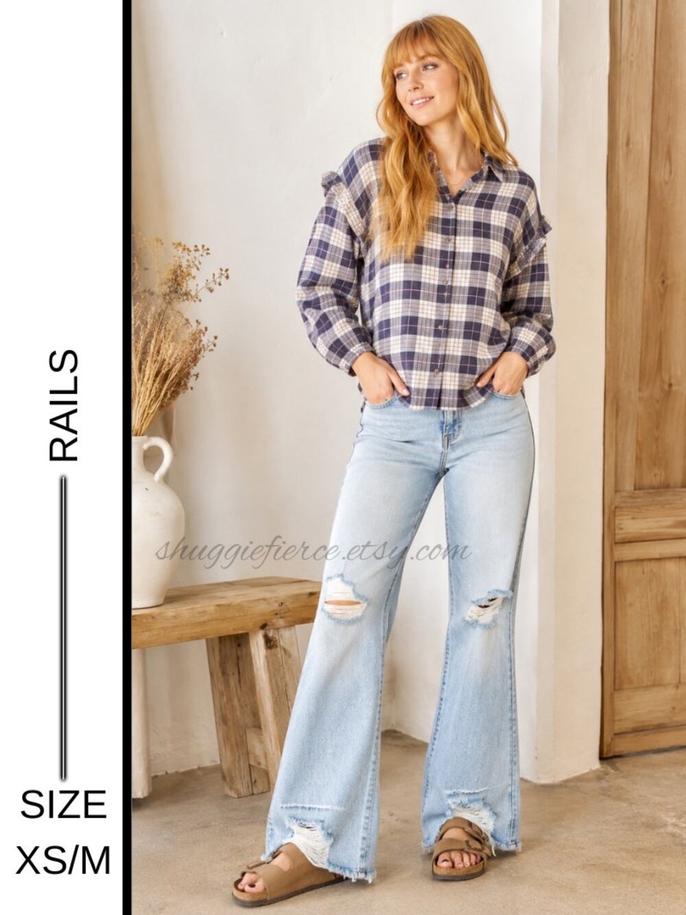 MSRP: $168 | ✨ Rails Willow Ruffle Shoulder Button-Up Flannel XS (fits up to M)✨